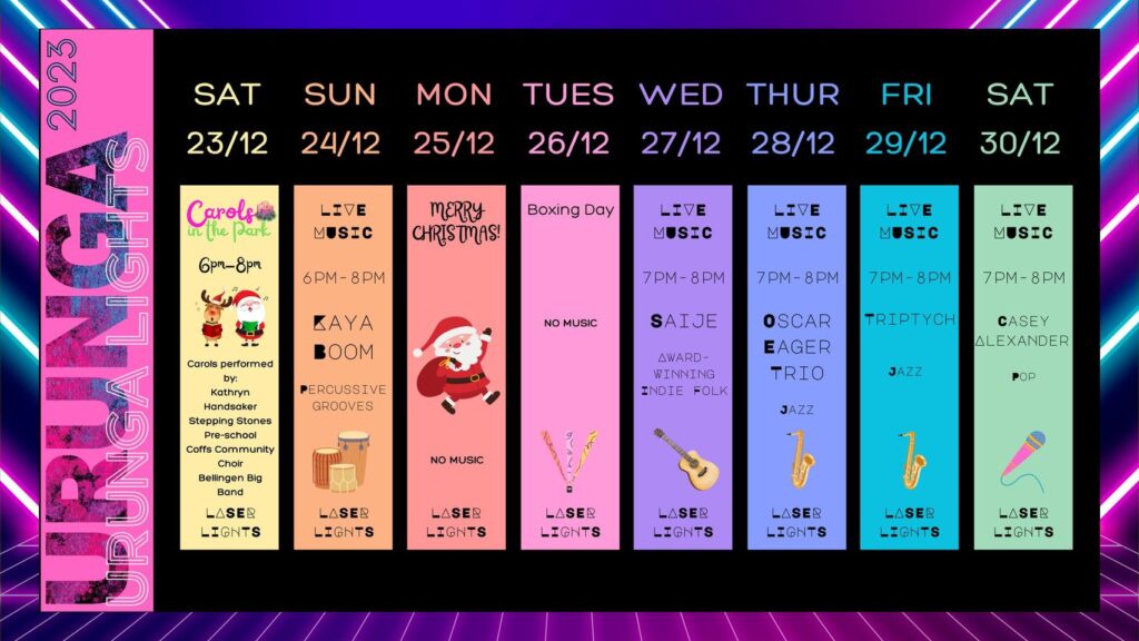 Urunga Lights Calendar